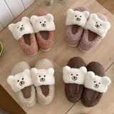 4color fur bear roomshoes