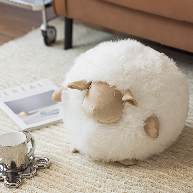 round sheep cushion