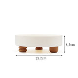 2color wood legs round tray