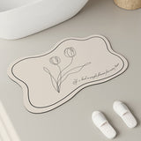 6color drawing tulip bath mat