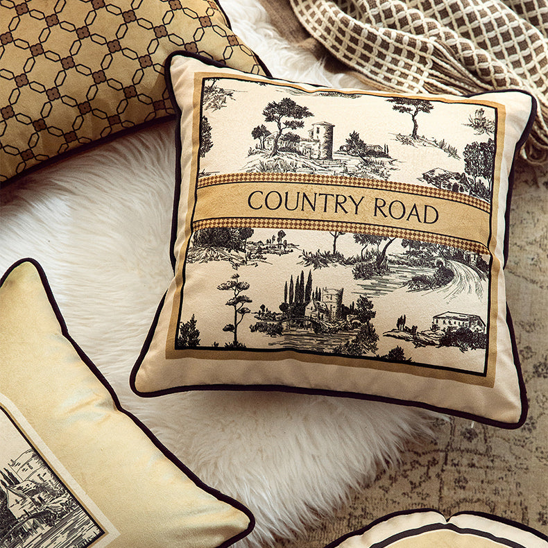 country road logo square cushion