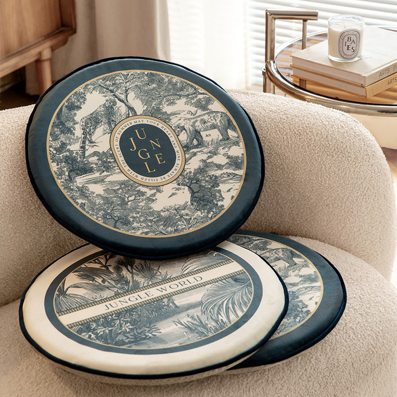 2design blue retro forest cushion