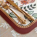 dark red vintage flower place mat