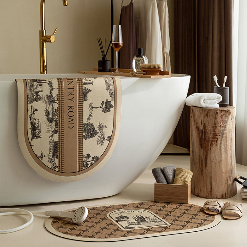 country road logo bath mat