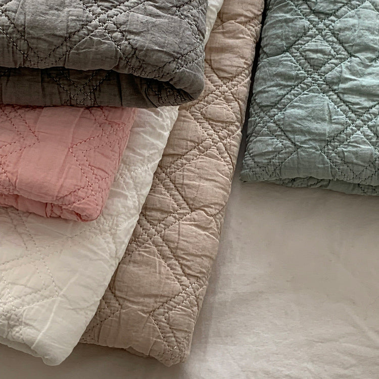 5color diamond stitch quilt & pillow sheets set