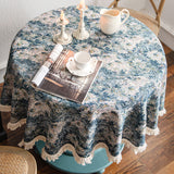 french blue flower table cloth