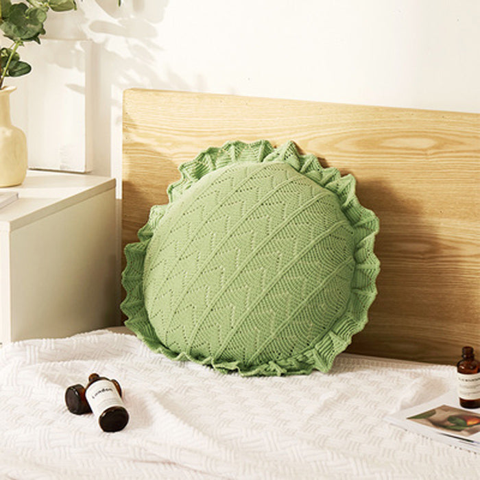 5color knit circle cushion
