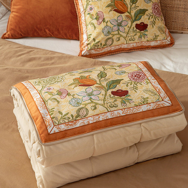 bright floral 2way quilt cushion