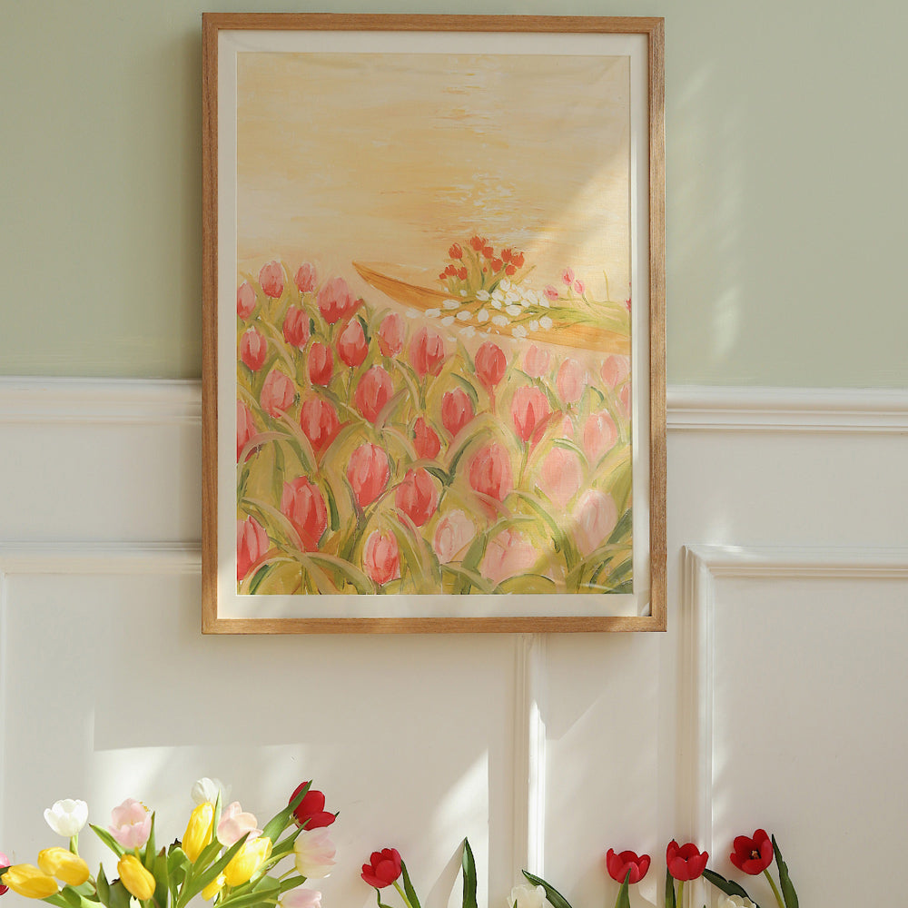 tulip boat poster & frame SET