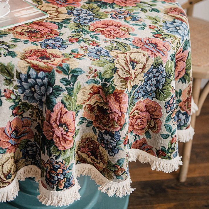 french garden flower table cloth