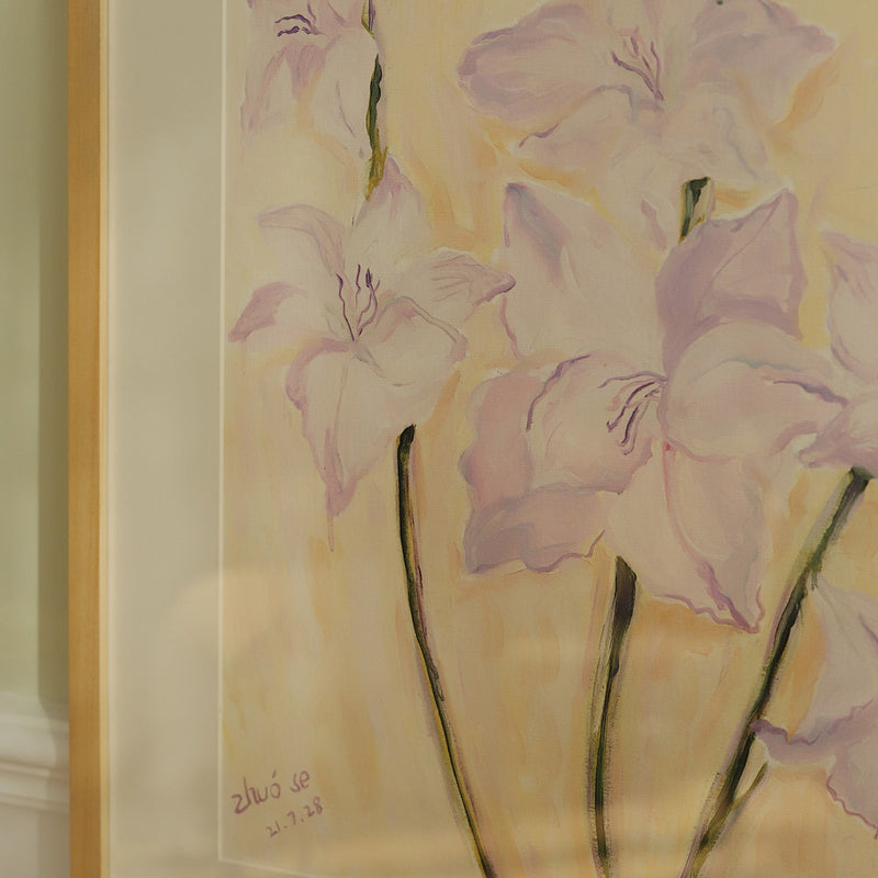 purple gladiolus poster & frame SET