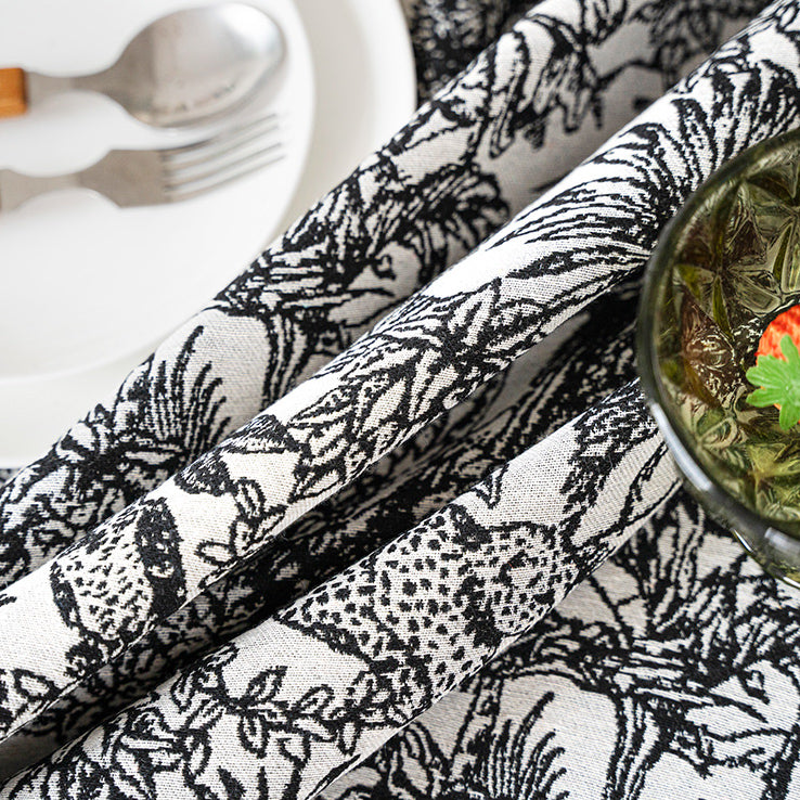 black jungle table cloth