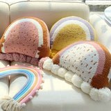 3color semicircle ponpon cushion