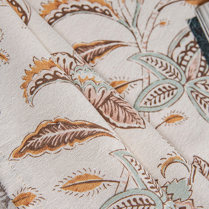 brown botanical table cloth