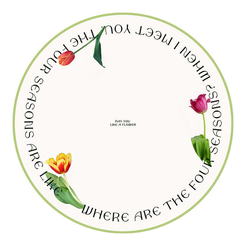 2design flower logo round table mat