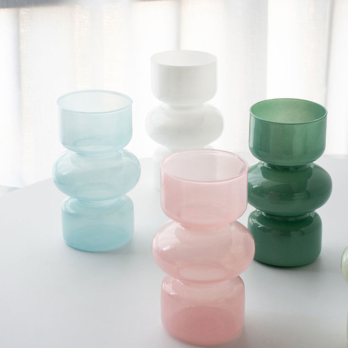 6color constriction glass vase