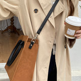 camel suede tote bag