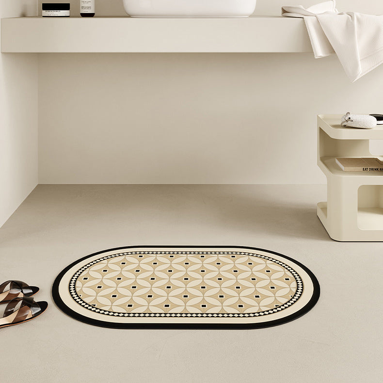 2design brown retro tile bath mat