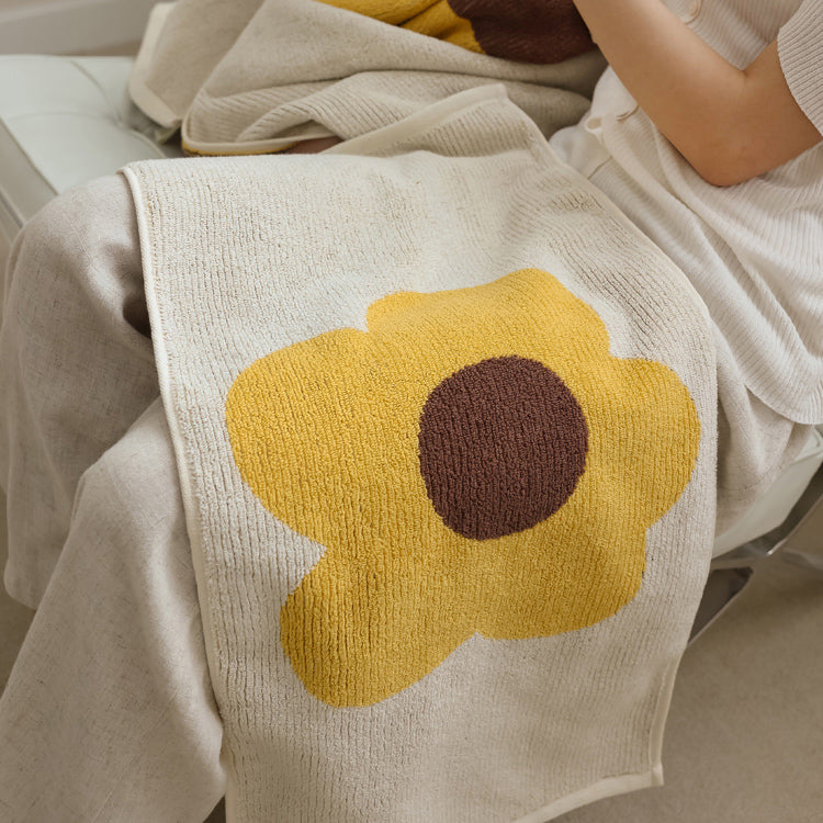 2color single flower towel