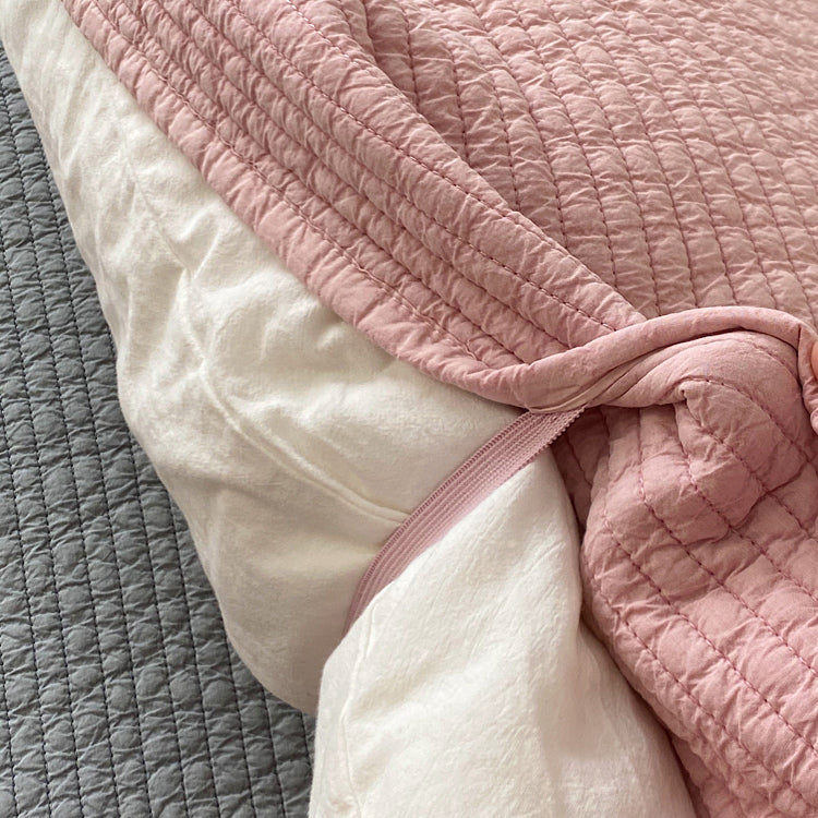 5color washer stitch quilt & pillow sheets set