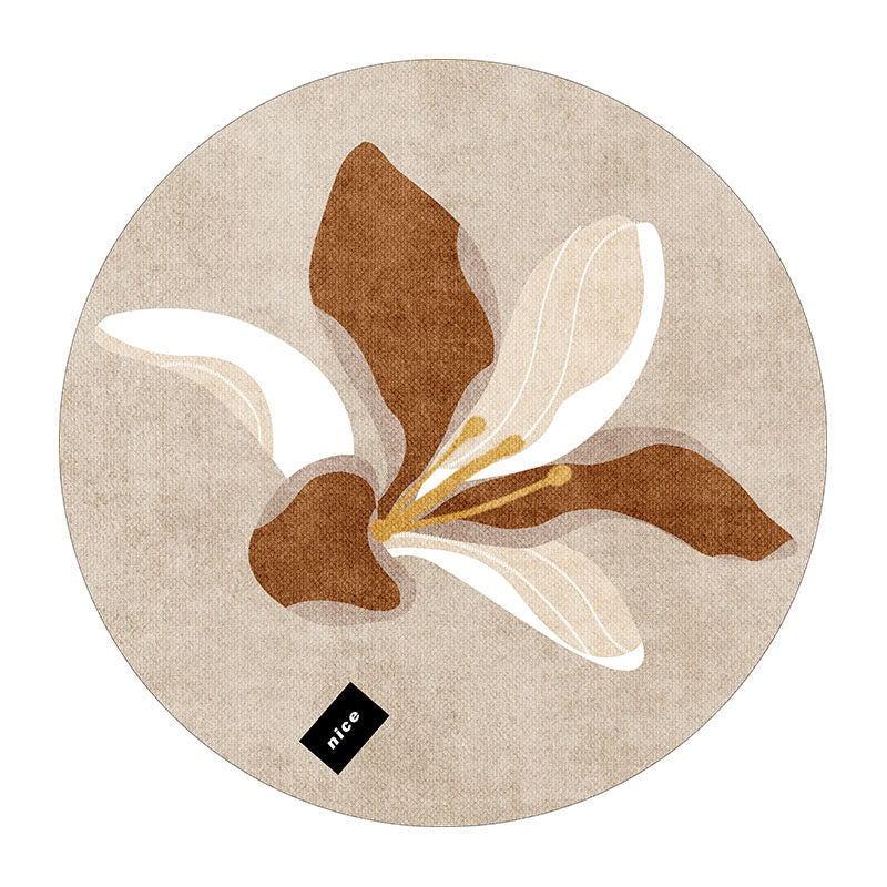 8design 2type texture flower round carpet