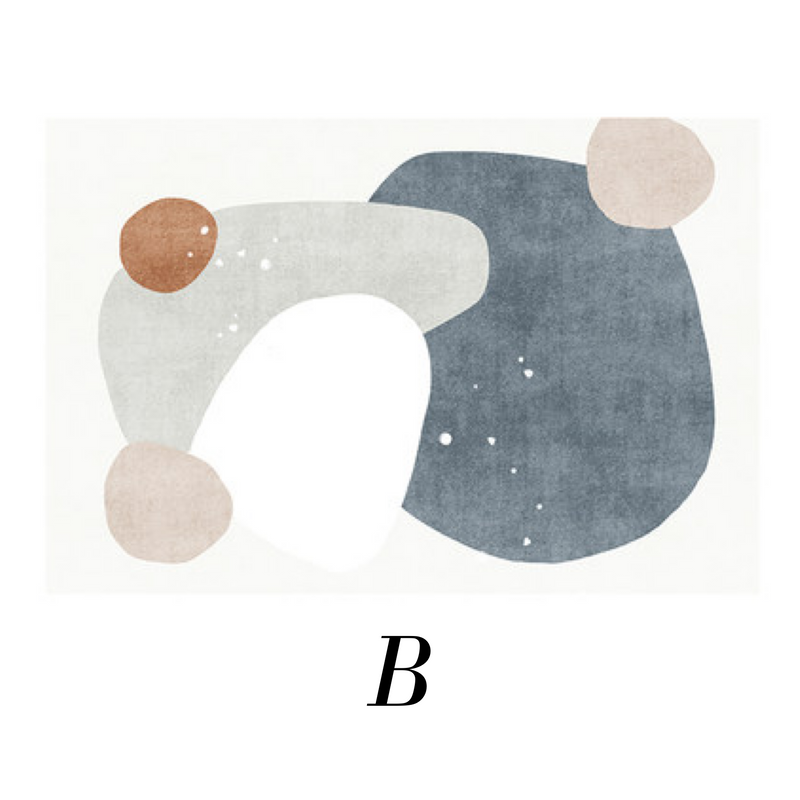 blue motif 3design square carpet