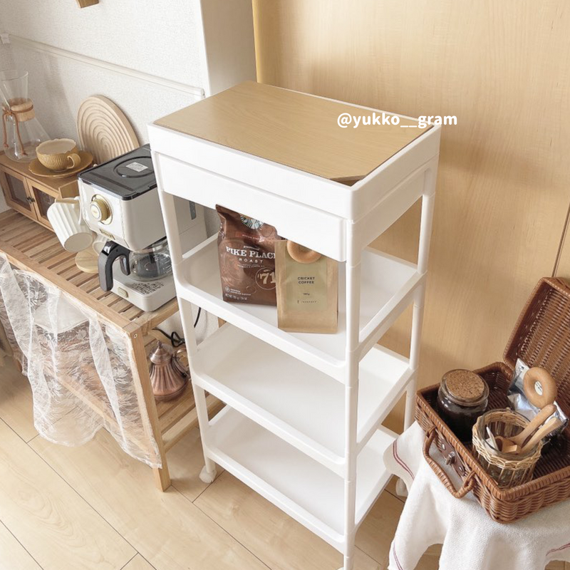 3size white square trolley