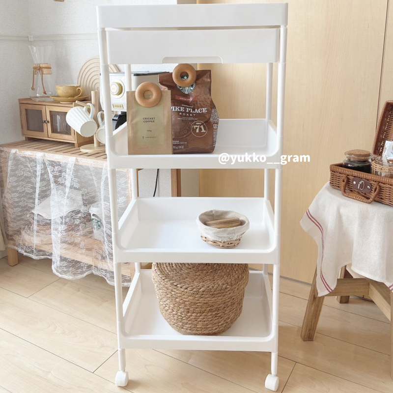 3size white square trolley