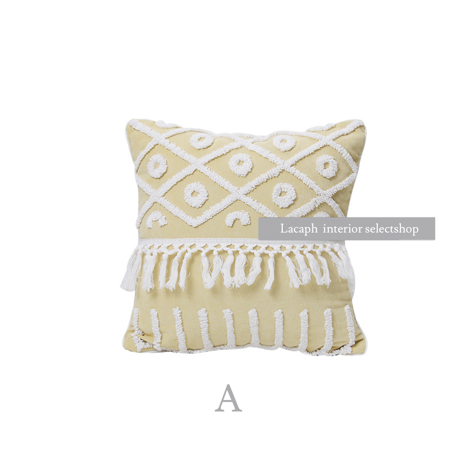 lemon fringe boa cushion