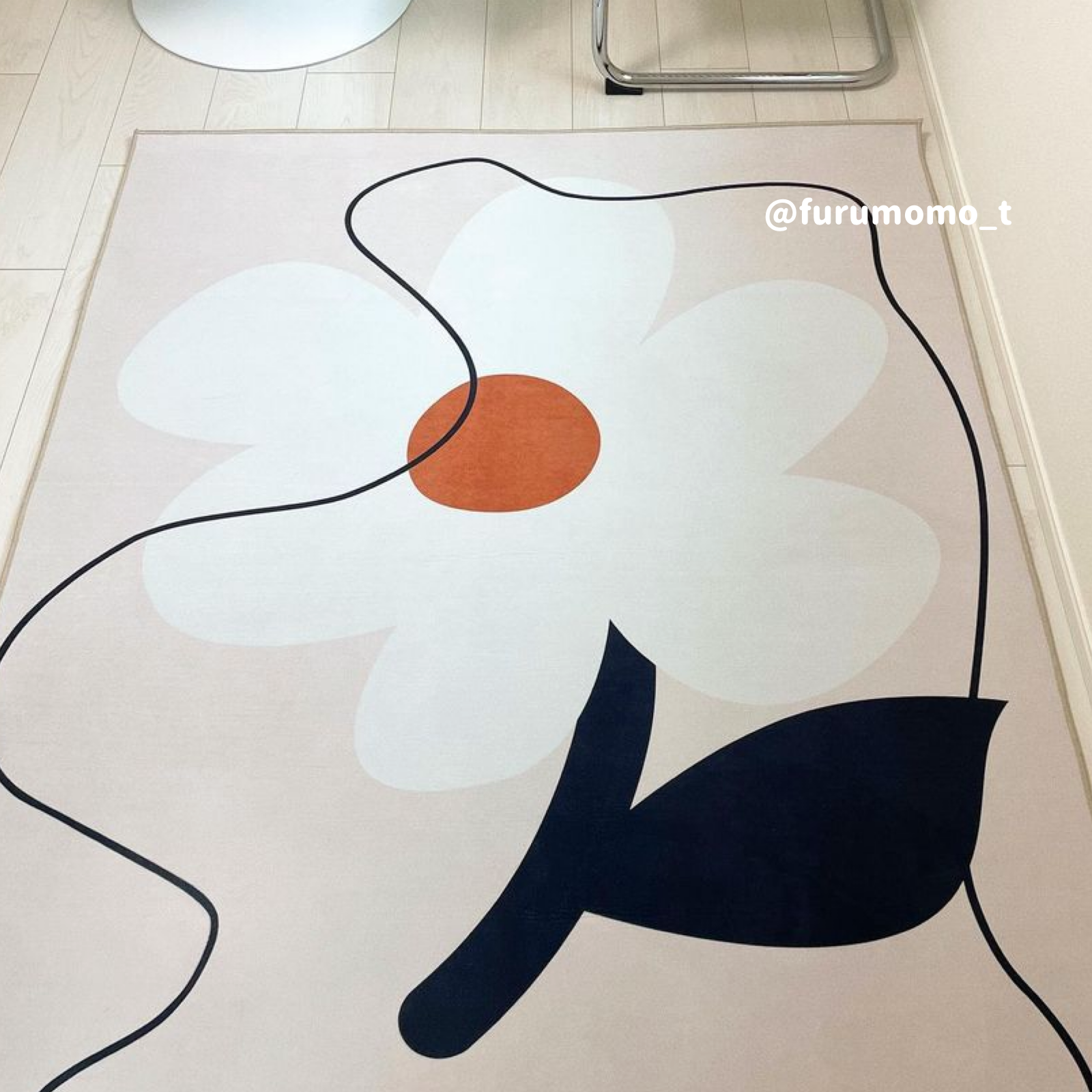 flower beige 4design square carpet