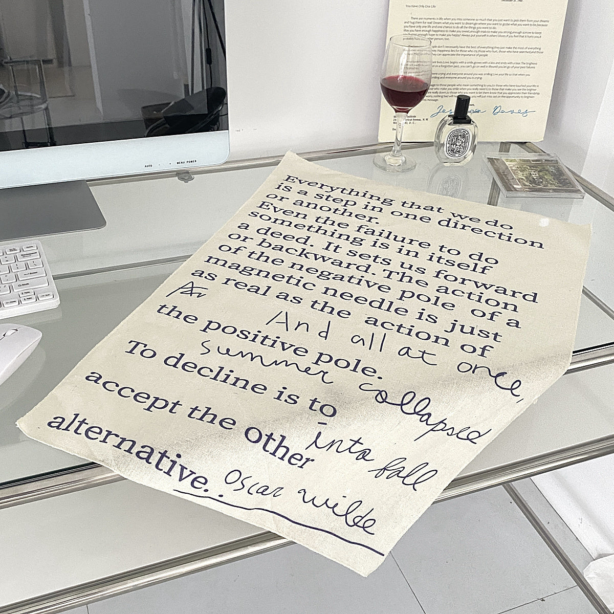 simple writing letter tapestry