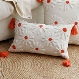 orange daisy boa cushion