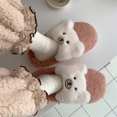 4color fur bear roomshoes