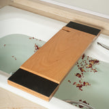 light wood bath tray