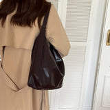 2color retro leather shoulder bag