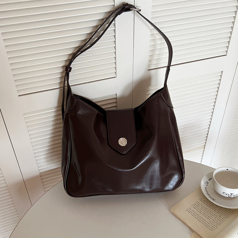 2color retro leather shoulder bag