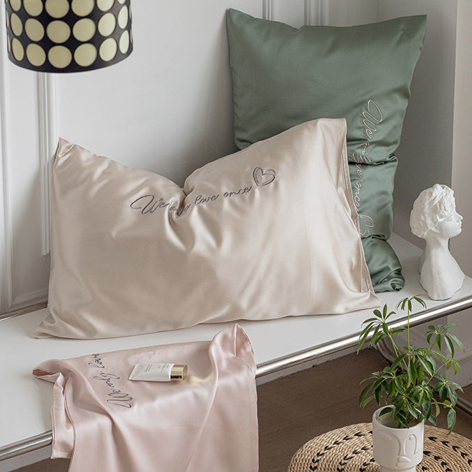 8color love embroidery pillow sheets