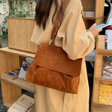 2color suede shoulder bag