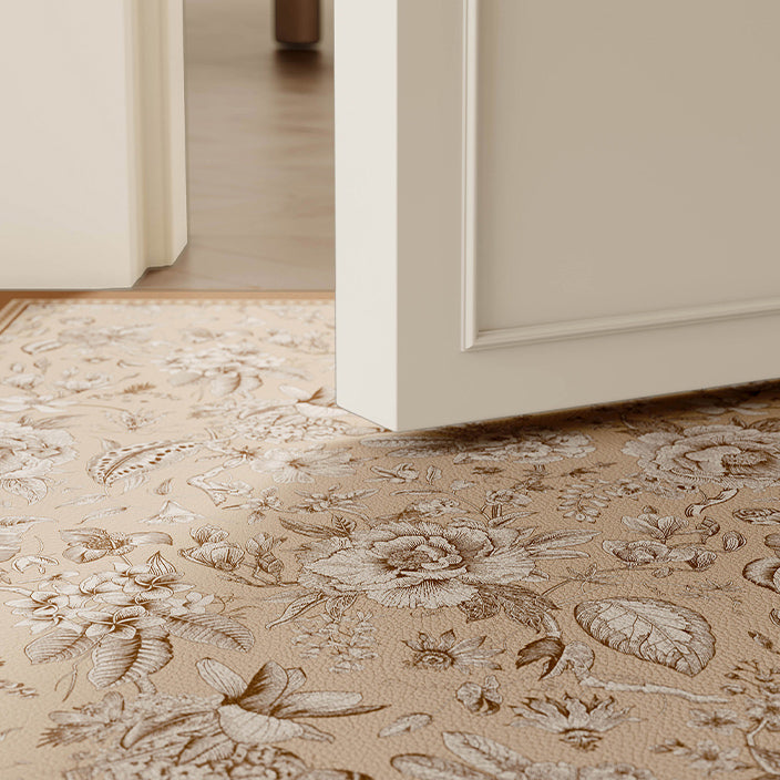 pastoral brown shadow flower door mat