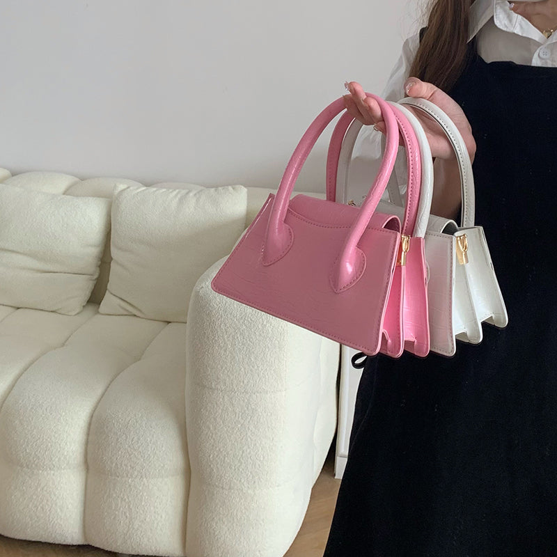 3color french square mini handbag