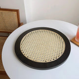 3color rattan round tray