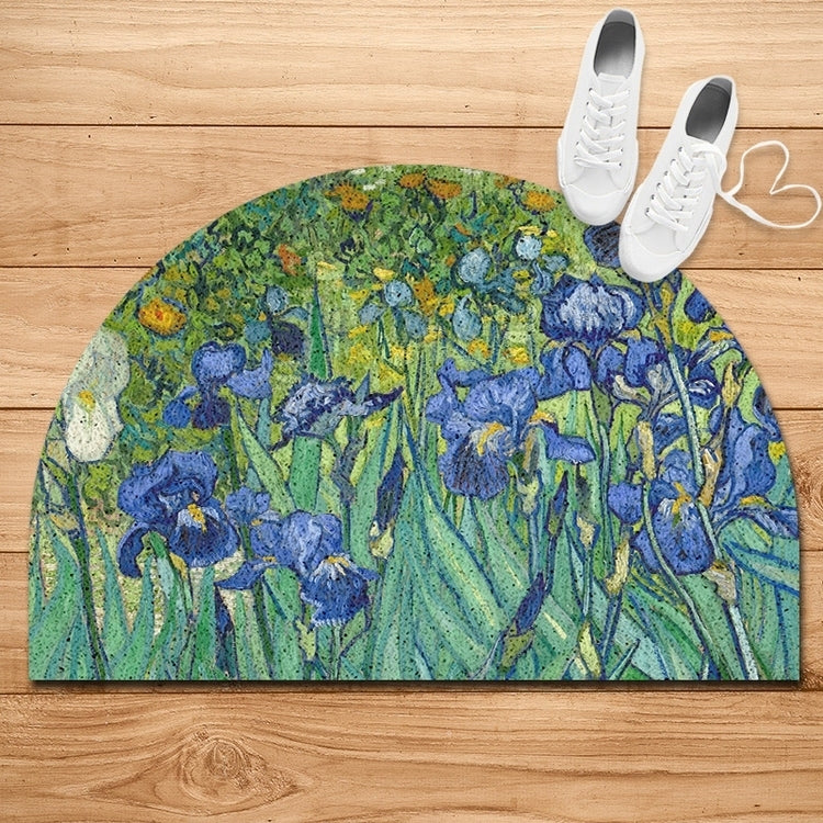 painting art flower door mat
