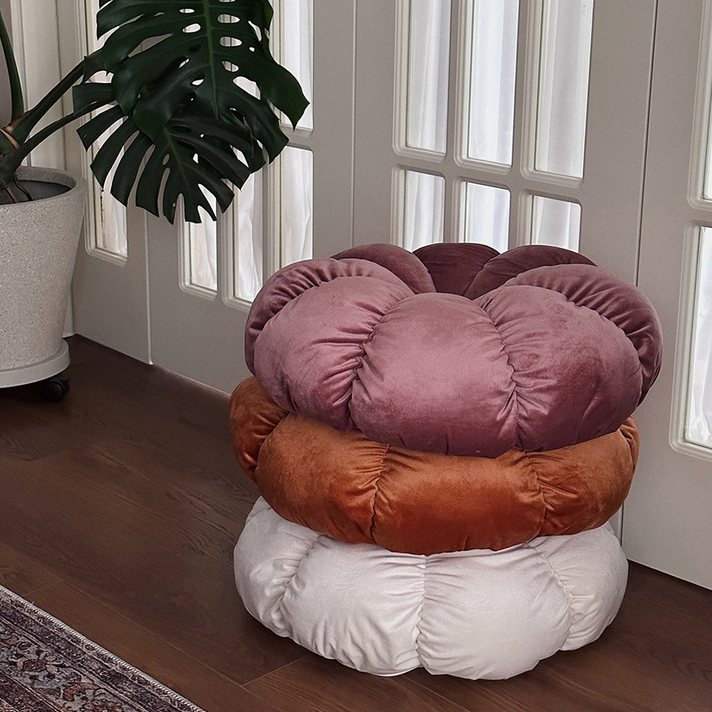 3color volume flower cushion