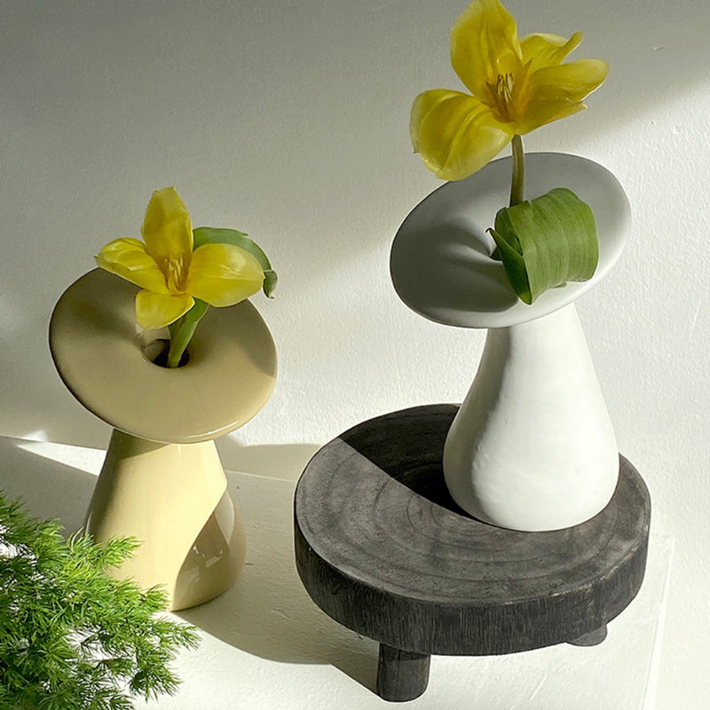 2color mushroom mold vase