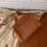 2color suede shoulder bag