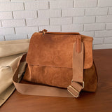 2color suede shoulder bag