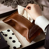 6color natural leather tissue case