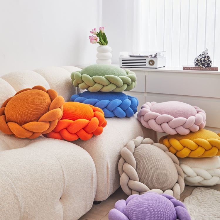 【即納】9color braid round cushion