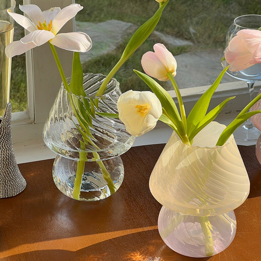 3color clear mushroom vase