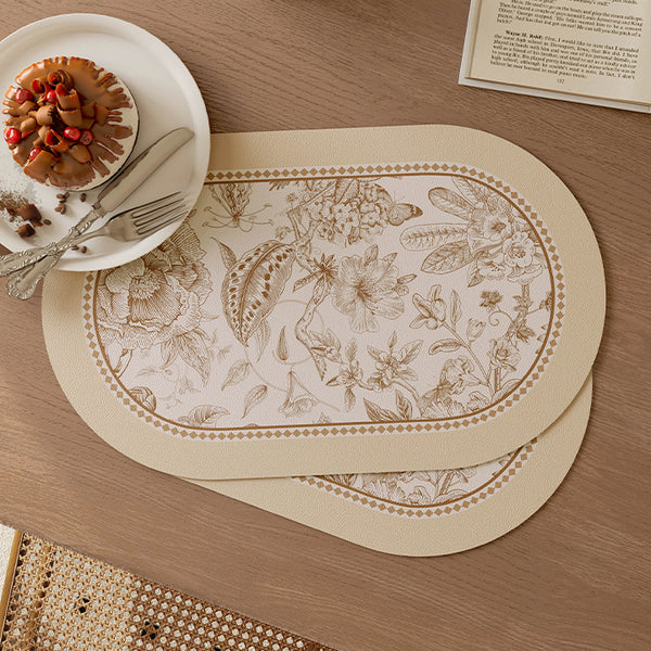pastoral brown shadow flower place mat